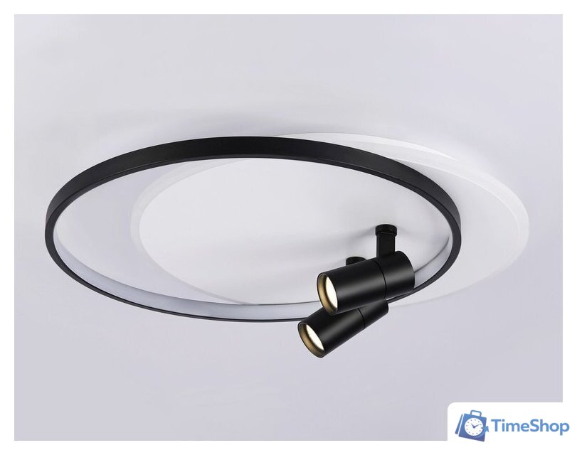 Припотолочная люстра Ambrella light FL51392/1+2 WH/BK - Изображение №5 — Интернет-магазин Time-Shop