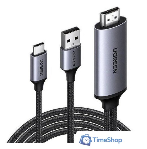Кабель Ugreen CM773 35984A HDMI - USB Type-C/USB Type-A (2 м, черный) - Изображение №1 — Интернет-магазин Time-Shop