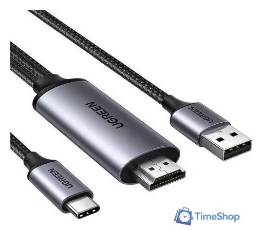 Кабель Ugreen CM773 35984A HDMI - USB Type-C/USB Type-A (2 м, черный) - Изображение №2 — Интернет-магазин Time-Shop