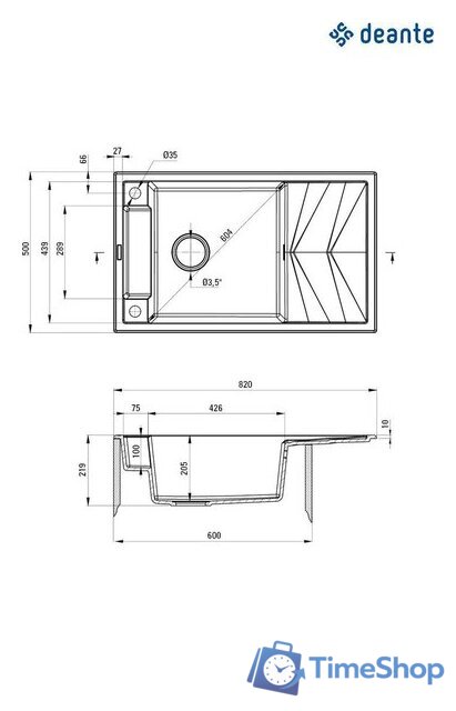 Кухонная мойка Deante ZRM_S113 - Изображение №2 — Интернет-магазин Time-Shop