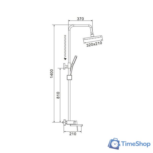 Душевая система  Shevanik S6826T - Изображение №2 — Интернет-магазин Time-Shop