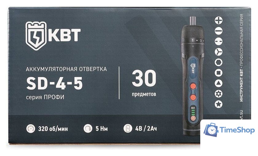 Электроотвертка КВТ SD-4-5 (с АКБ, кейс) - Изображение №3 — Интернет-магазин Time-Shop