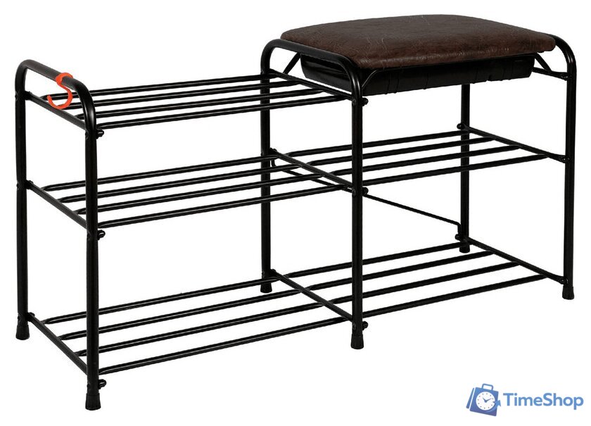 Полка для обуви ЗМИ Альфа 33 с сиденьем и ящиком ПДО А33СЯ (черный) - Изображение №1 — Интернет-магазин Time-Shop