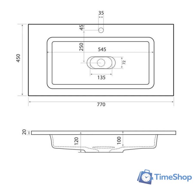 Умывальник Madera Modul 80 - Изображение №4 — Интернет-магазин Time-Shop