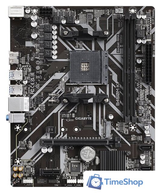 Материнская плата Gigabyte B450M K (rev. 1.0) - Изображение №1 — Интернет-магазин Time-Shop