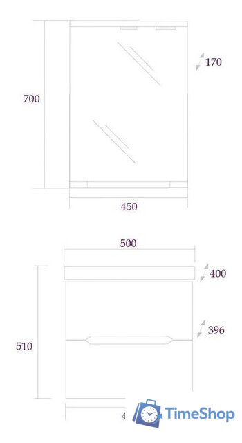  Onika Тумба Айленд 50.13 под умывальник Como 50 (белый) - Изображение №2 — Интернет-магазин Time-Shop