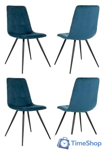 Стул Бюрократ CH-K1 4 шт (синий Holland 58/черный) - Изображение №1 — Интернет-магазин Time-Shop