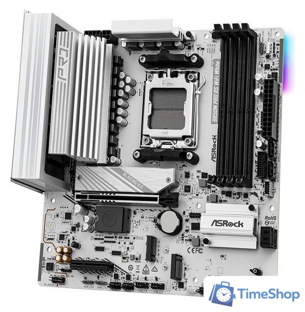 Материнская плата ASRock B850M Pro RS WiFi White - Изображение №4 — Интернет-магазин Time-Shop