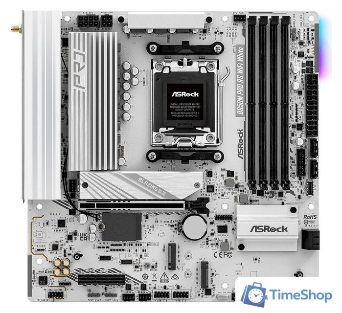 Материнская плата ASRock B850M Pro RS WiFi White - Изображение №1 — Интернет-магазин Time-Shop