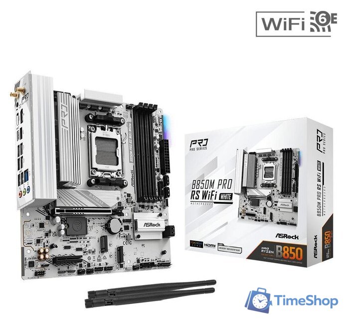 Материнская плата ASRock B850M Pro RS WiFi White - Изображение №6 — Интернет-магазин Time-Shop
