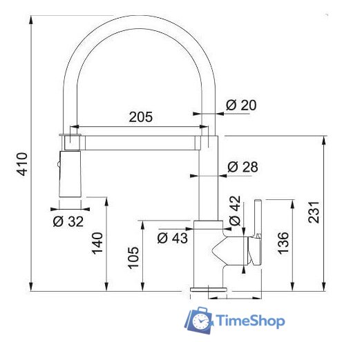 Смеситель Franke Lina Semi-pro 115.0626.085 (хром/черный) - Изображение №4 — Интернет-магазин Time-Shop