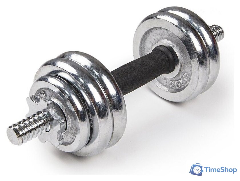 Набор гантелей Atlas Sport Хромированные в чемодане с соединительным грифом 15 кг - Изображение №4 — Интернет-магазин Time-Shop