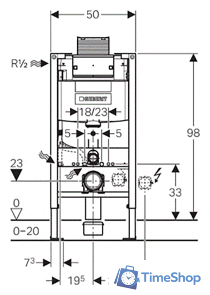 Инсталляция для унитаза Geberit Omega 12 111.030.00.1 - Изображение №2 — Интернет-магазин Time-Shop