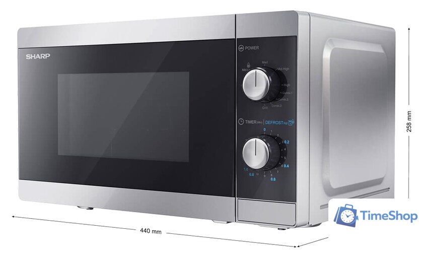 Микроволновая печь Sharp YC-MG01E-S - Изображение №5 — Интернет-магазин Time-Shop