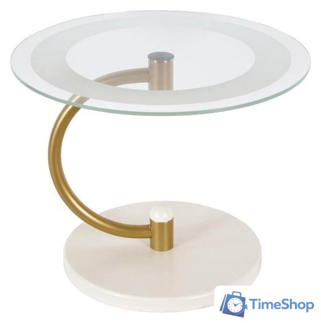 Журнальный столик Мебелик Дуэт 13Н (золотой/слоновая кость/прозрачный) - Изображение №1 — Интернет-магазин Time-Shop