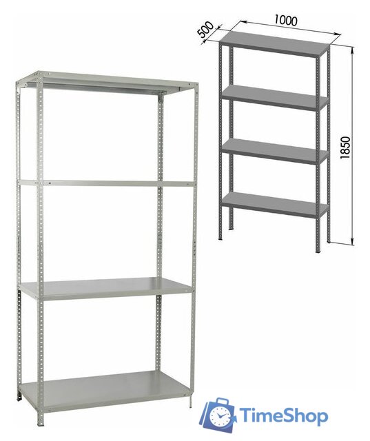 Стеллаж Brabix Ms Plus-185/50-4 291106 - Изображение №2 — Интернет-магазин Time-Shop