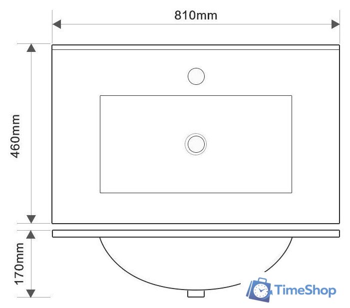  ЗОВ Тумба с умывальником Парма 80 P80LWP0MHMC1A-OL80 (белый/галифакс) - Изображение №6 — Интернет-магазин Time-Shop