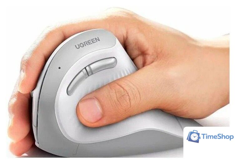 Вертикальная мышь Ugreen MU008 45759 (белый) - Изображение №4 — Интернет-магазин Time-Shop