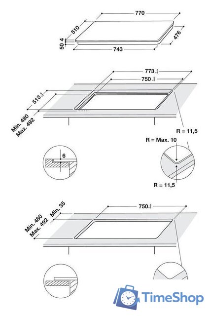 Варочная панель Whirlpool WF S0377 NE/IXL - Изображение №8 — Интернет-магазин Time-Shop