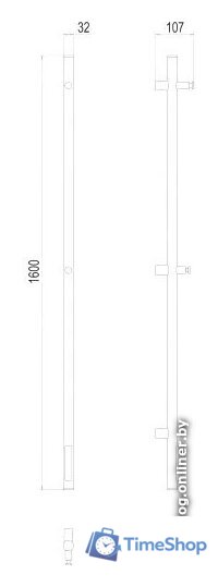 Полотенцесушитель TERMINUS Стойка Uno Круг 160 электро - Изображение №3 — Интернет-магазин Time-Shop