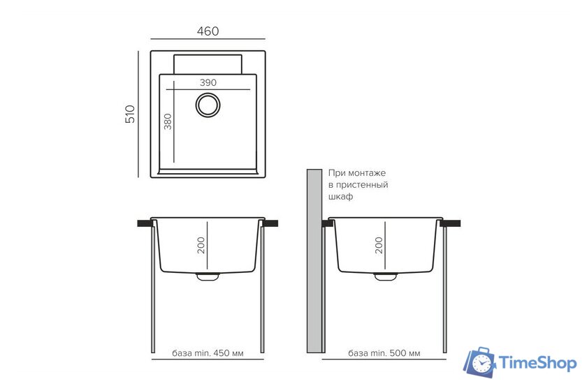 Кухонная мойка Polygran Argo 460 (светло-серый) - Изображение №4 — Интернет-магазин Time-Shop