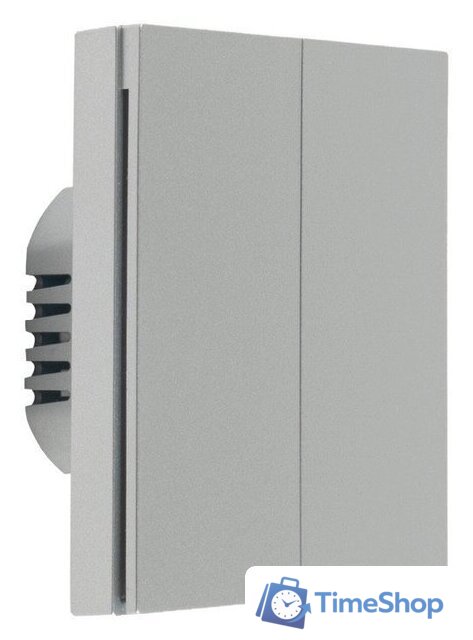 Выключатель Aqara Smart Wall Switch H1 двухклавишный c нейтралью (серый) - Изображение №1 — Интернет-магазин Time-Shop