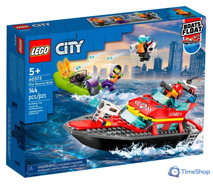 Конструктор LEGO City 60373 Пожарная спасательная лодка - Изображение №1 — Интернет-магазин Time-Shop