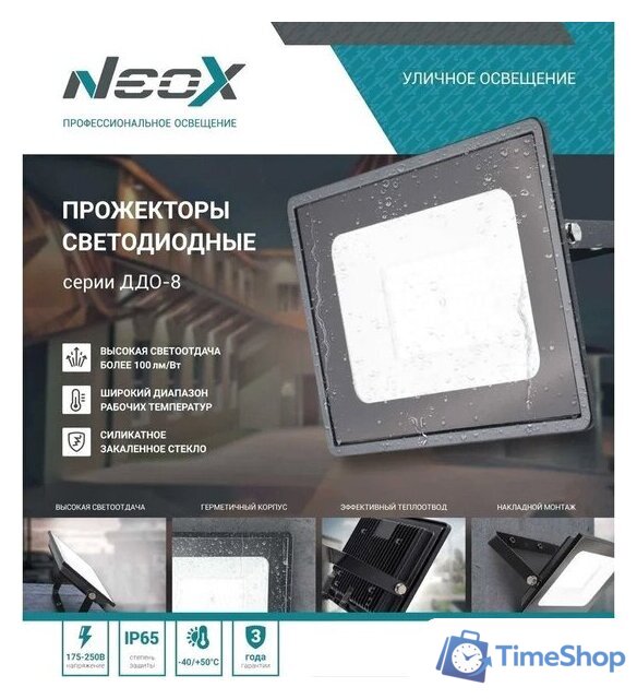 Уличный прожектор Neox ДДО-8 300Вт 230В 6500К 31500Лм - Изображение №4 — Интернет-магазин Time-Shop