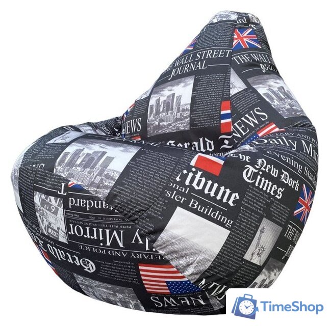 Кресло-мешок Flagman Груша Мега Г3.7-31 Times (серый) - Изображение №1 — Интернет-магазин Time-Shop