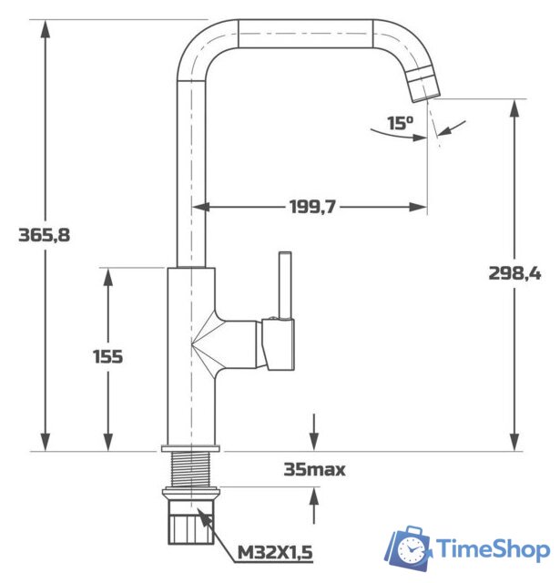Смеситель Maxonor Pure Life PL4087-8 - Изображение №5 — Интернет-магазин Time-Shop