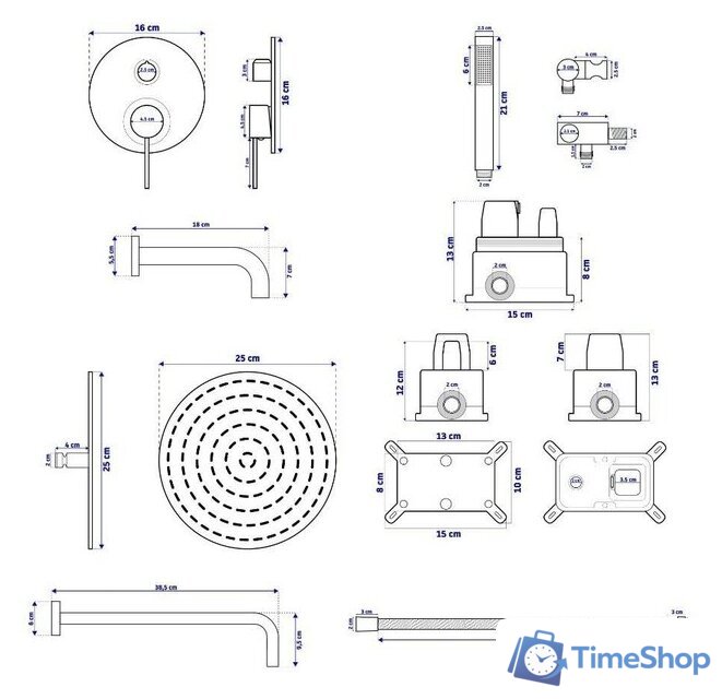 Душевая система  Rea Lungo REA-P4125 (золотой) - Изображение №5 — Интернет-магазин Time-Shop
