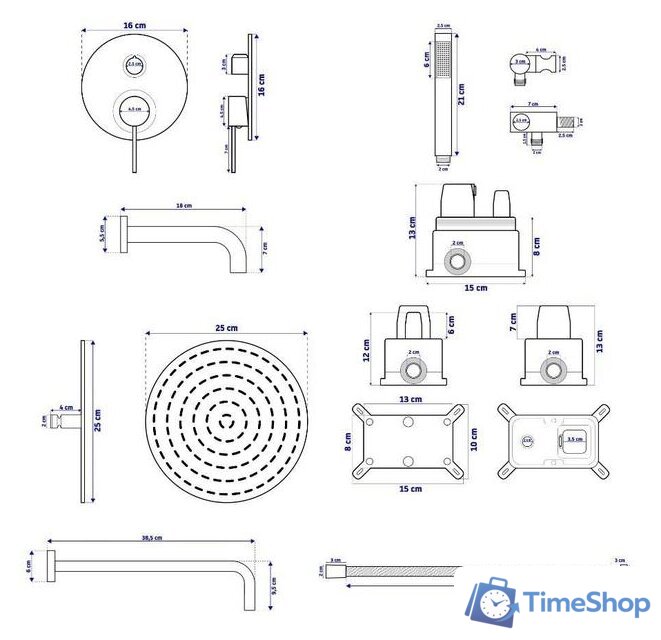 Душевая система  Rea Lungo REA-P4125 (золотой) - Изображение №5 — Интернет-магазин Time-Shop