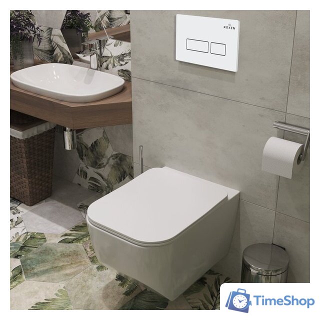 Унитаз подвесной Roxen Boro в комплекте с инсталляцией StounFix Dual Fresh 6 в 1 577353 (кнопка: белый глянец) - Изображение №13 — Интернет-магазин Time-Shop