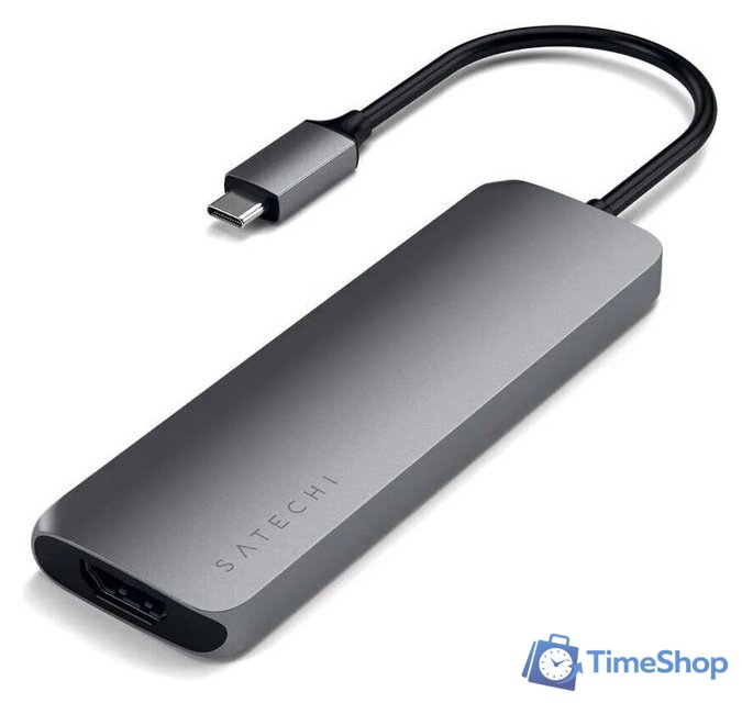 Док-станция Satechi Aluminum USB-C Multiport Pro Adapter ST-UCMPAM - Изображение №2 — Интернет-магазин Time-Shop