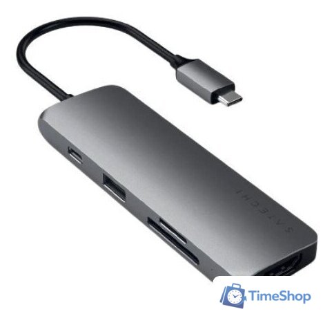 Док-станция Satechi Aluminum USB-C Multiport Pro Adapter ST-UCMPAM - Изображение №1 — Интернет-магазин Time-Shop
