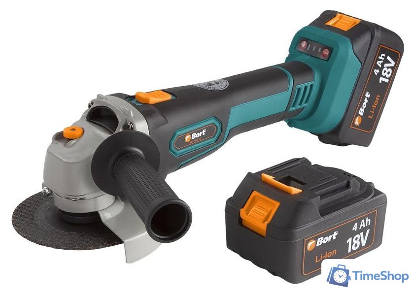 Угловая шлифмашина Bort BWS-18Li-125 (с 2-мя АКБ) - Изображение №2 — Интернет-магазин Time-Shop