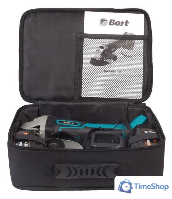 Угловая шлифмашина Bort BWS-18Li-125 (с 2-мя АКБ) - Изображение №12 — Интернет-магазин Time-Shop