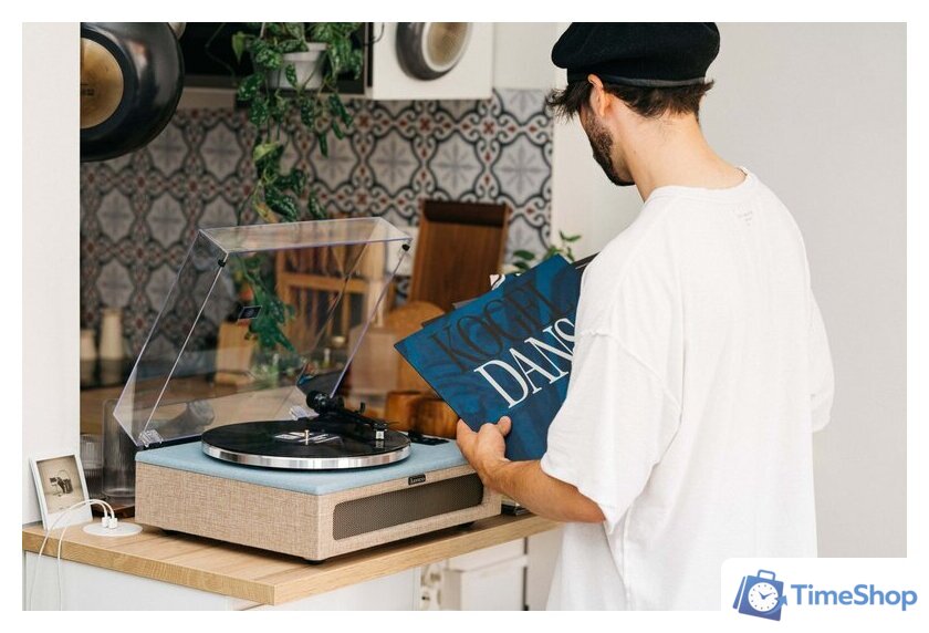 Виниловый проигрыватель Lenco LS-440 (серый/голубой) - Изображение №5 — Интернет-магазин Time-Shop