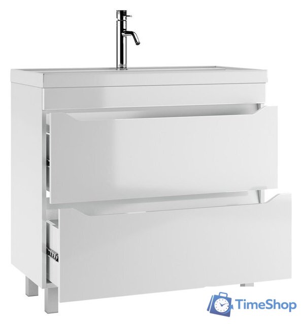  Айсберг Тумба под умывальник Bazis 90 Ева В2 DA5909T (с двумя ящиками) - Изображение №3 — Интернет-магазин Time-Shop