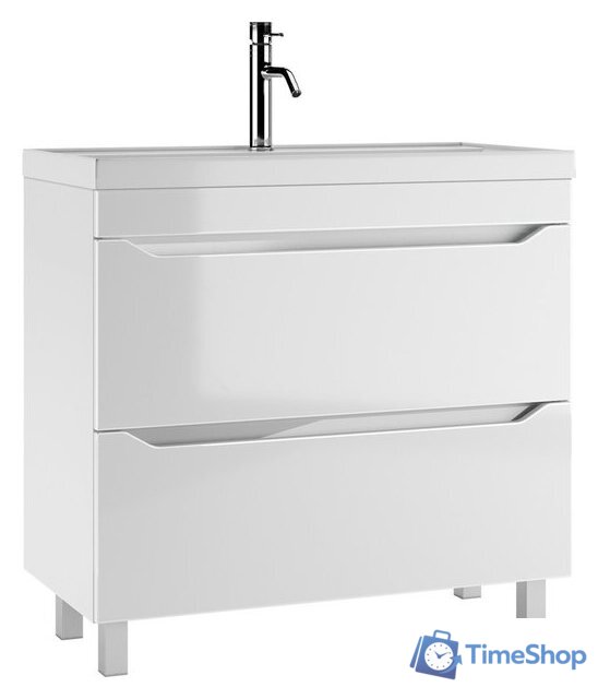  Айсберг Тумба под умывальник Bazis 90 Ева В2 DA5909T (с двумя ящиками) - Изображение №1 — Интернет-магазин Time-Shop