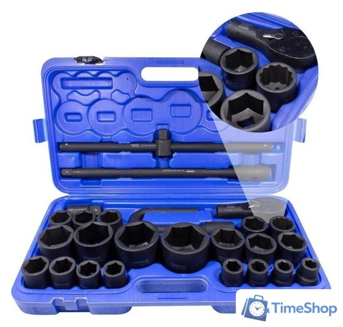 Набор трещотка с головками FORSAGE F-68262-5 MPB (26 предметов) - Изображение №1 — Интернет-магазин Time-Shop