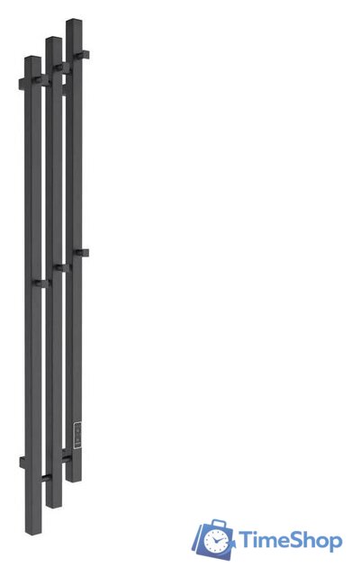 Полотенцесушитель Маргроид Ferrum Inaro 3 Cascade СНШ профильный 150*6*12 Черный матовый, скрытого монтажа, таймер справа - Изображение №1 — Интернет-магазин Time-Shop