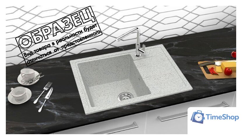 Кухонная мойка Berge BR-5850 + смеситель AM.PM Like F8007133 (серый) - Изображение №5 — Интернет-магазин Time-Shop