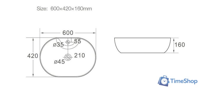 Умывальник SantiLine SL-1023 - Изображение №2 — Интернет-магазин Time-Shop