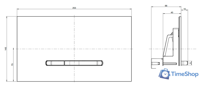 Панель смыва Villeroy & Boch ViConnect 922169AN (черный матовый) - Изображение №2 — Интернет-магазин Time-Shop
