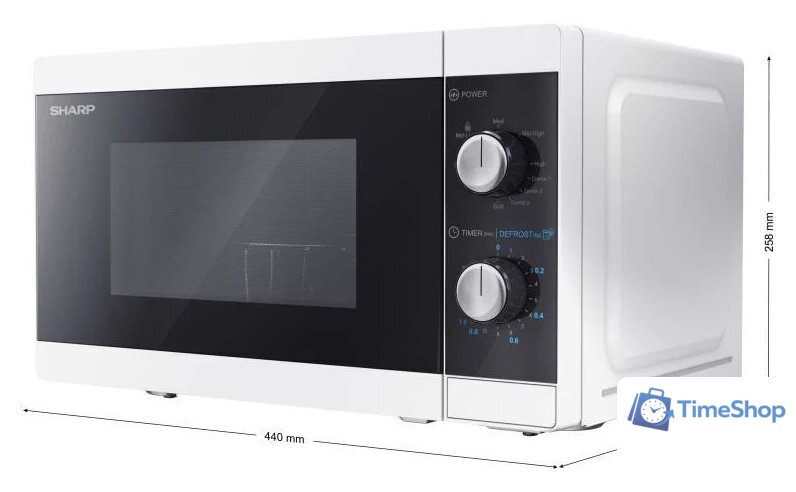 Микроволновая печь Sharp YC-MG01E-W - Изображение №2 — Интернет-магазин Time-Shop