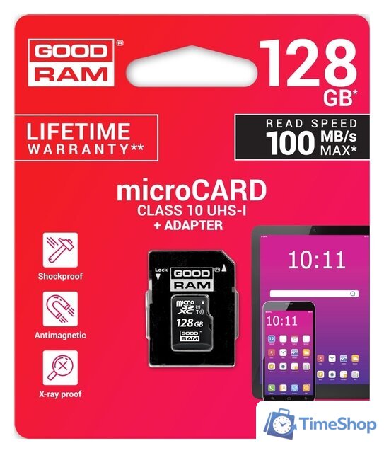 Карта памяти GOODRAM M1AA microSDXC M1AA-1280R12 128GB (с адаптером) - Изображение №4 — Интернет-магазин Time-Shop