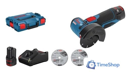 Угловая шлифмашина Bosch GWS 12V-76 Professional 06019F200B (с 2-мя АКБ, 3.0 Ah, кейс) - Изображение №2 — Интернет-магазин Time-Shop