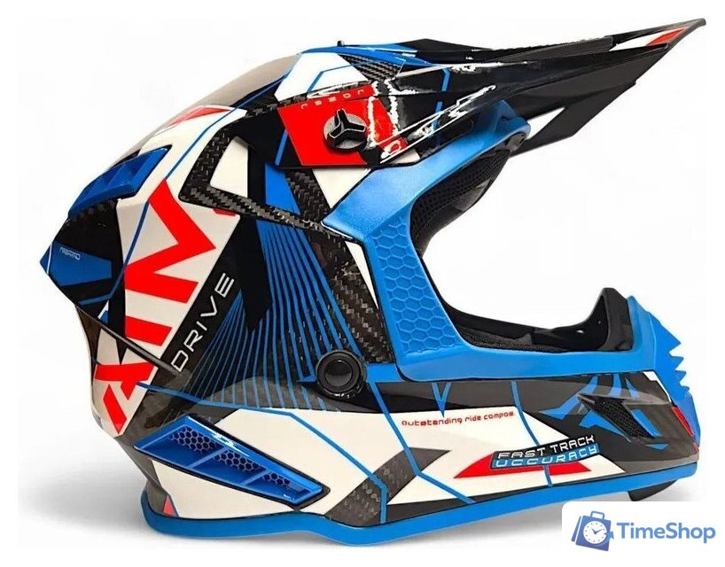 Мотошлем AIM RH855 Carbon Razor RH855R-DBR-L (L, синий/красный) - Изображение №5 — Интернет-магазин Time-Shop