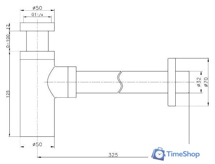 Сифон Raglo R600.20.09 - Изображение №2 — Интернет-магазин Time-Shop